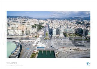 Poster Foce 2, Genova, 30x40 cm - Fotografia aerea di Drone Genova