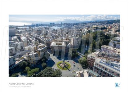 Poster Piazza Corvetto 3, Genova, 30x40 cm